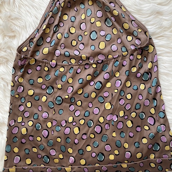 BCBGMaxAzria Multicolor Dot Silk Halter Top - Picture 9 of 9